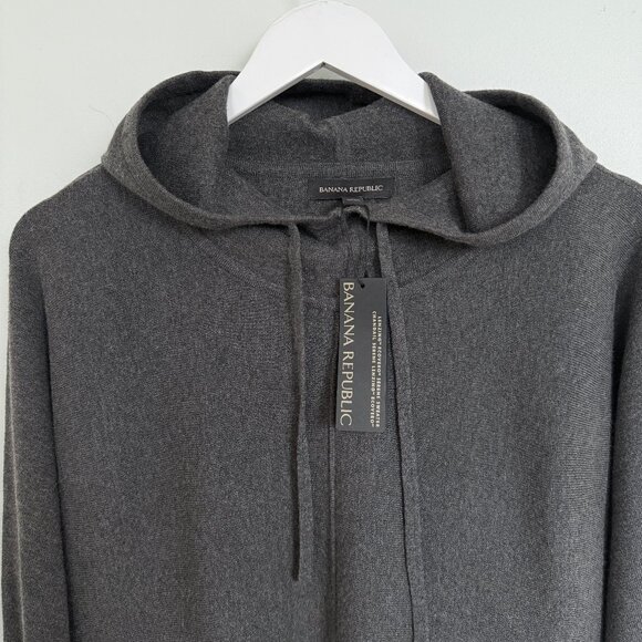 Banana Republic LENZING ECOVERO Sweater Hoodie Oversized Large Grey - Picture 5 of 8